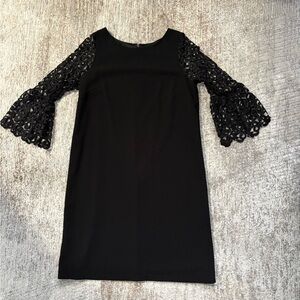 Elegant Black Lace Sleeve Kids Dress